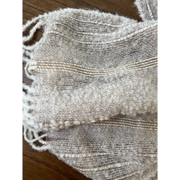 Milhua baby alpaca scarf textured cream tan Peru - Picture 2 of 3